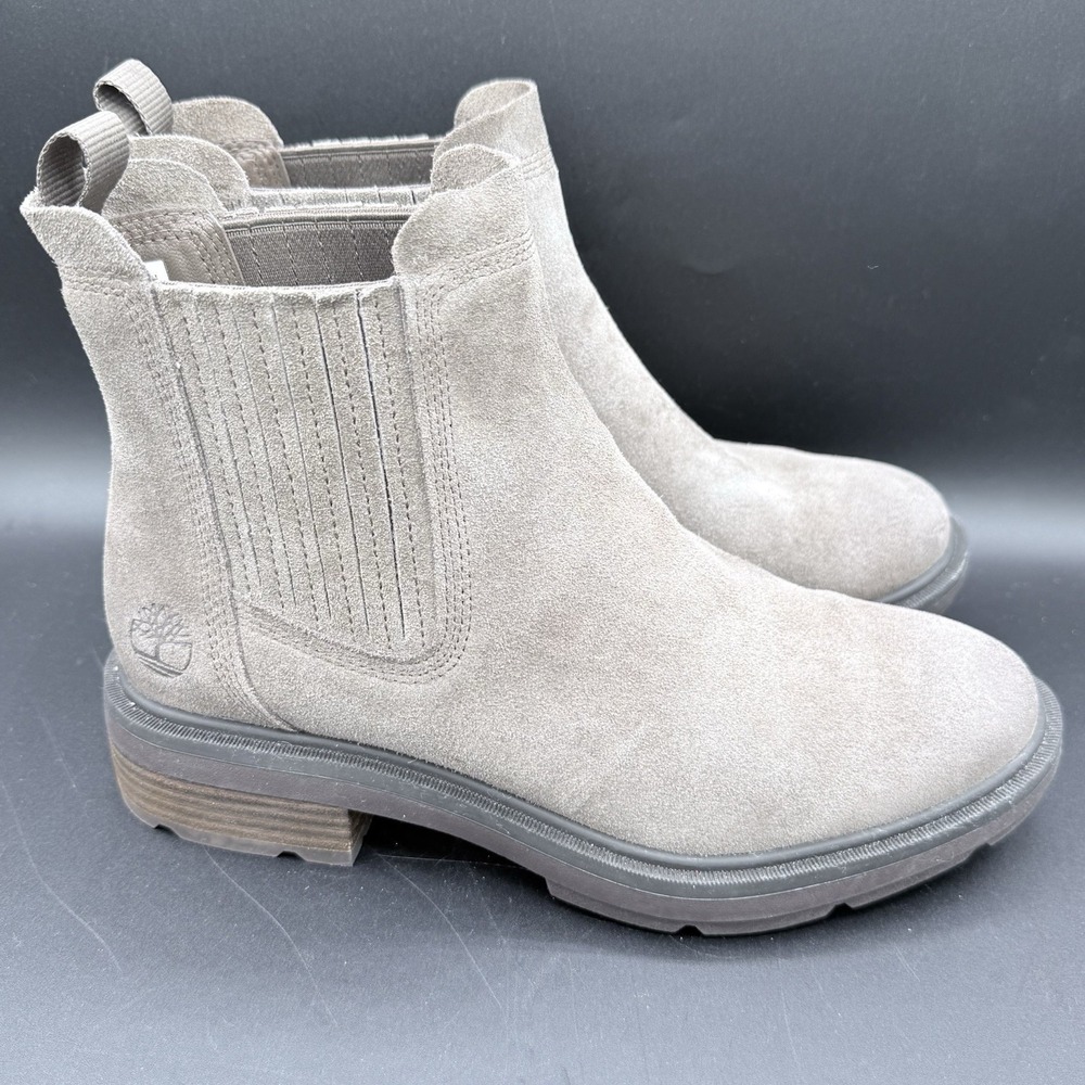 Timberland Women's Brimfield Mid Chelsea Boots Gray Suede Size 7.5 NWOB New